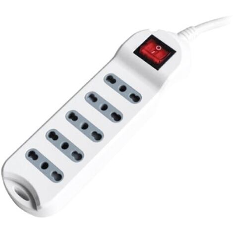 V-TAC Steckdosenleiste 5-fach buchsen 10/16A Italienischer Standard mit ein/aus-schalter - sku 8741