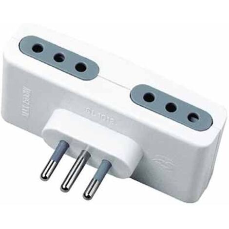 V-TAC Steckdosenleistenadapter mit 4 10A 2P+T-Buchsen und 10A 2P+T-Stecker, Farbe Weiß