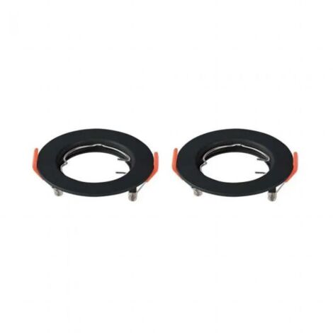 V-Tac – Support de spot LED encastrable rond GU10 – 2 couleurs noir – Installation facile dans plafonds en plaques de plâtre – IP20