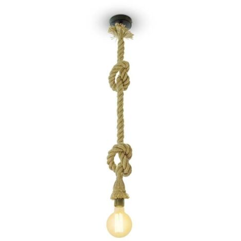 V-Tac – Suspension corde de chanvre 1.5m E27 – Éclairage nautique pour hôtels, bars et restaurants – Compatible avec ampoules LED jusqu'à 60W - VT-7118