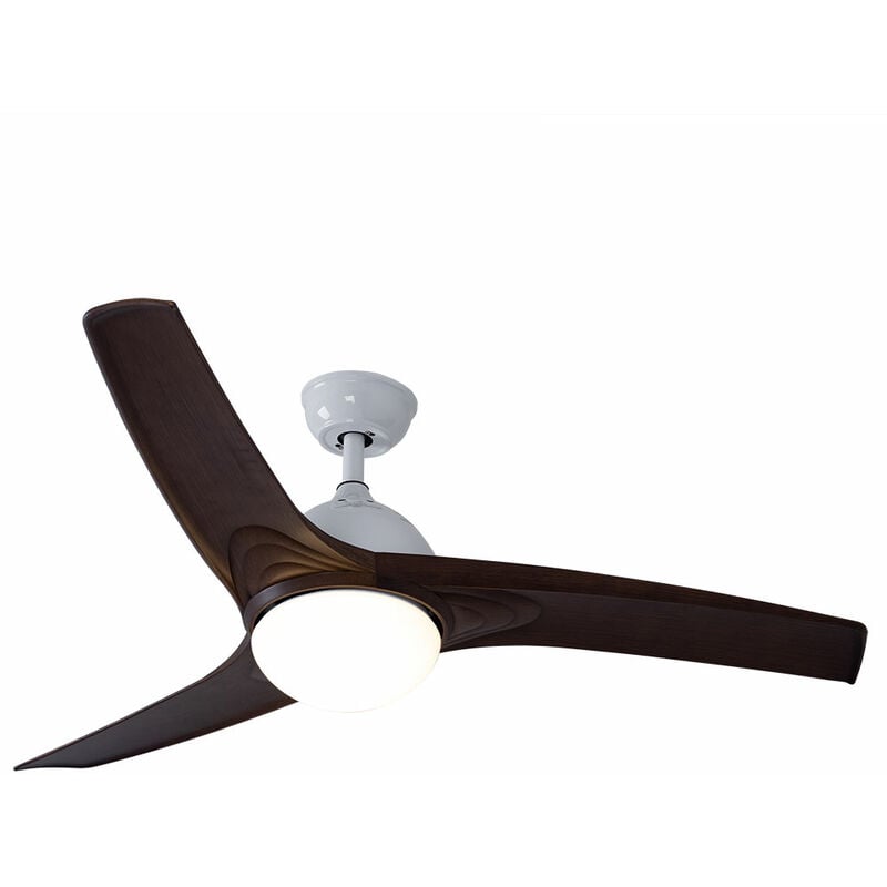 V-tac - Ventilateur de plafond avec télécommande Salon Lumière du jour Refroidisseur blanc, métal, commutation cct, 5 vitesses Timer, 132 cm
