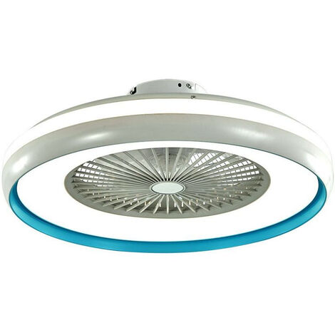 V-TAC Ventilatore LED da Soffitto 45W con Telecomando CCT 3in1 Colore Grigio Blu