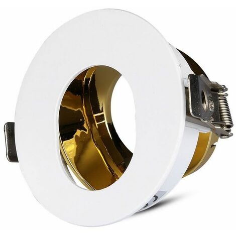 V-TAC Verstellbarer GU10 LED-Einbaustrahlerhalter mit Innenloch, Weißgold