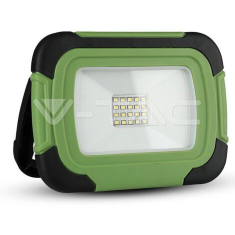 V-TAC VT-10-R Faro led 10W chip samsung ricaricabile a batteria bianco freddo 6400K corpo in plastica IP44 - sku 503