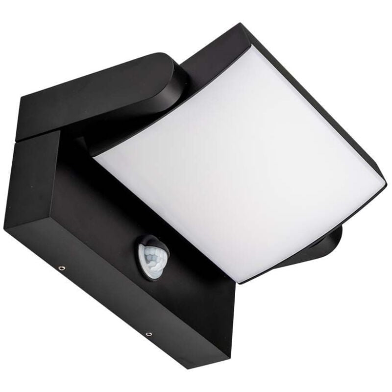 Applique led rectangulaire 17W 120LM/W avec capteur pir Noir Couleur Rotative 4000K IP65