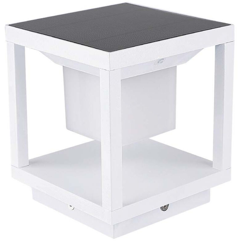 Lampadaire solaire LED 2W carré avec détecteur de mouvement Couleur Blanc 3000K IP65