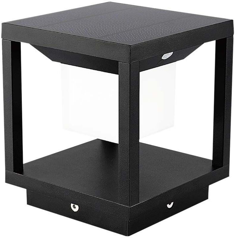 V-tac - Lampadaire solaire led 2W carré avec détecteur de mouvement Couleur Noir 3000K IP65