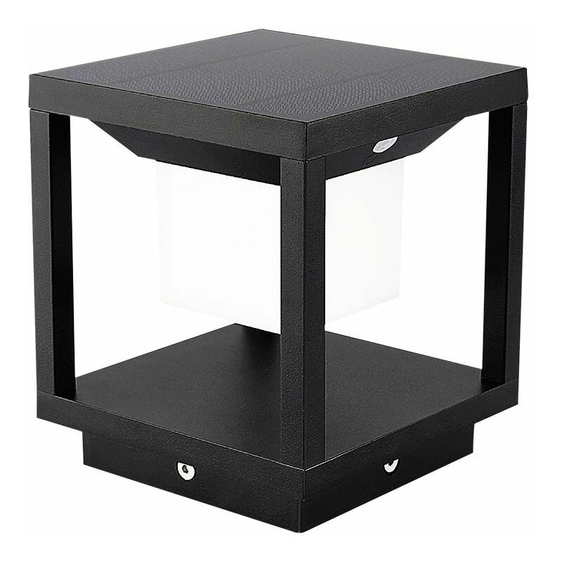 Lampadaire solaire led carré V-tac 2 w avec détecteur de mouvement, noir, blanc chaud, IP65 Lampadaire solaire led carré V-tac 2 w avec détecteur de mouvement, noir, blanc chaud, IP65