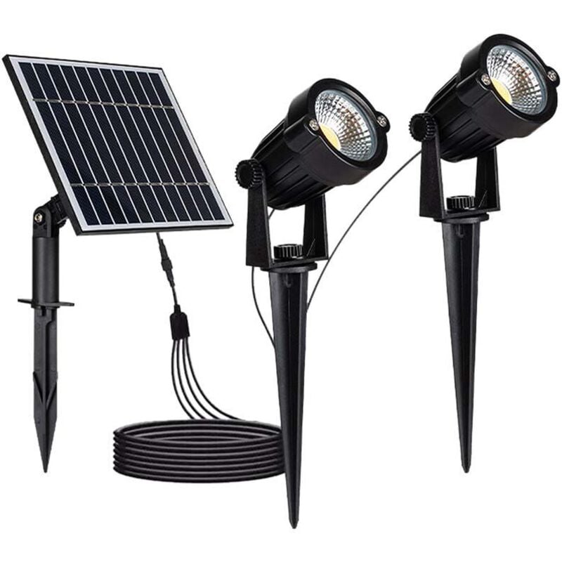 Lampe à pointe solaire - IP65 - Noir - 90x2 Lumens - 3000K