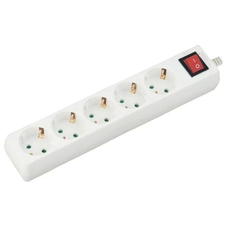 V-TAC VT-1115 Multipresa ciabatta 5 posti EU standard 16A cavo 1,5mt interruttore luminoso - sku 8766