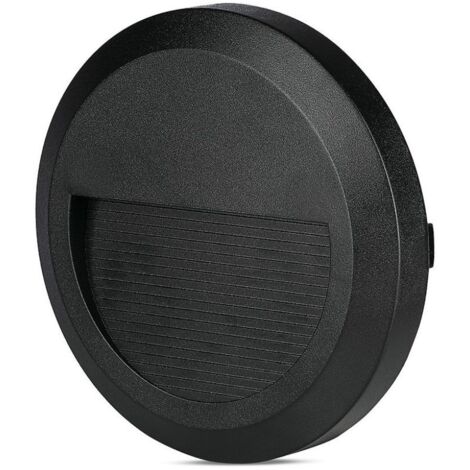 V-TAC VT-1142-B 2W LED Wandleuchte warmweiß 3000K rund schwarz IP65 - SKU 1317