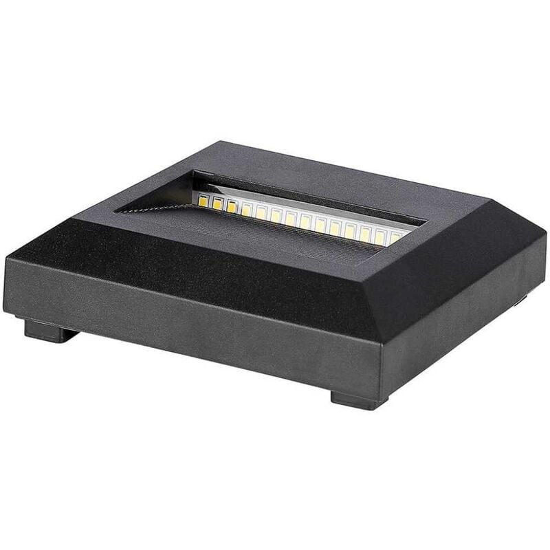 V-tac VT-1152 Applique murale led 2W blanc naturel 4000K carré noir IP65 - sku 211322