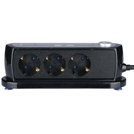 V-TAC VT-1153-2 Rallonge électrique Multiprise desk 3 x Schuko 10A EU standard  3680W + 2 usb chargeur interrupteur on/off - sku 8817