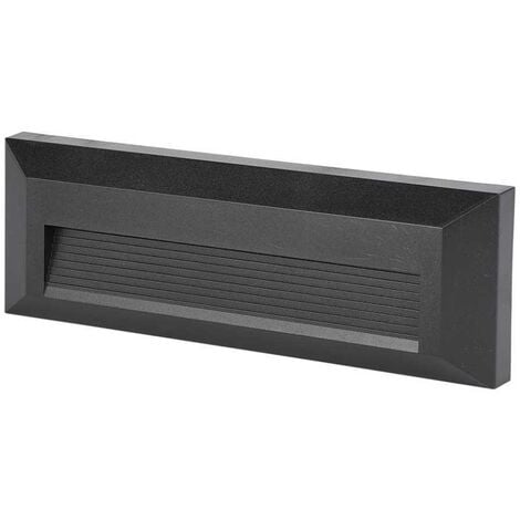 V-TAC VT-1162 Lampada segnapasso led da parete faretto 3W nero rettangolare IP65 bianco caldo 3000K - sku 211329
