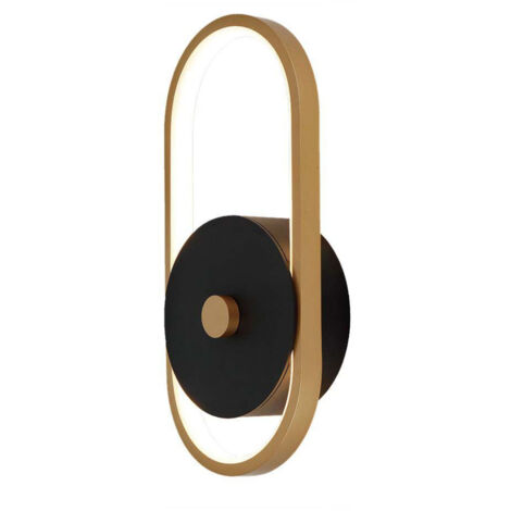 V-TAC VT-1191 Lampada da parete design moderno 15W colore nero ed ottone antico 33x15cm luce 4000K IP54 - 10563