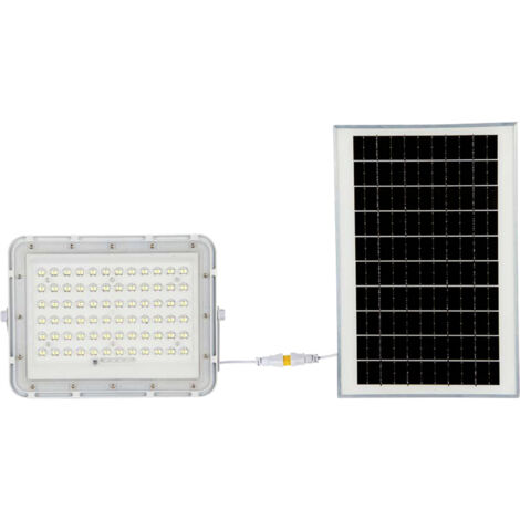 V-TAC VT-120W 7844 LED-Flutlichtstrahler, Solarmodul 15 W Neutralweiß Weiß