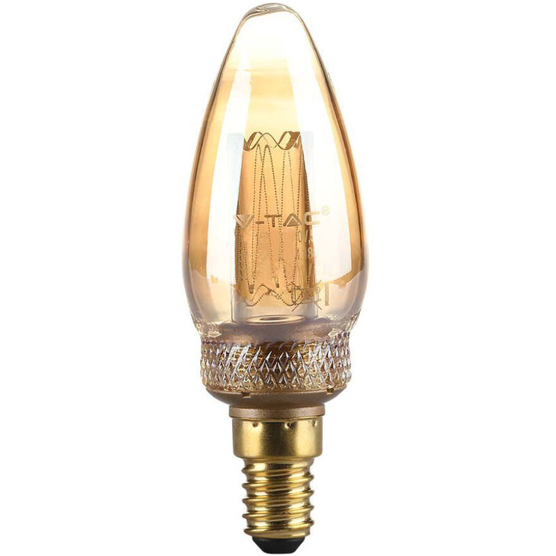 Image of V-tac - Lampadina led E14 2W Candela Filamento Ambrato Art 1800K