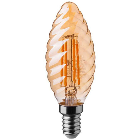V-Tac VT-1948 Ampoule bougie LED Verre torsadé Ambre 4W E14 filament 2200K - 217115
