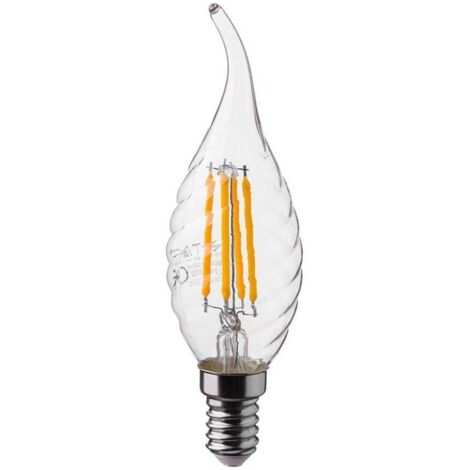 V-Tac VT-1995 Ampoule LED bougie filament torsadé bouffée 4W E14 Blanc naturel 4000K 214431