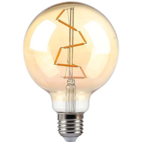V-TAC VT-2024 Ampoule globe LED vintage lampe à incandescence ambre 4W E27 G95 lumière chaude 2200k sku 217146