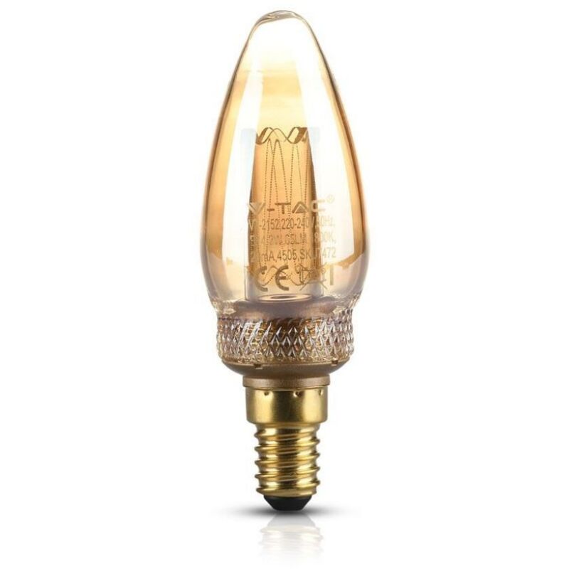V-Tac VT-2152 Ampoule LED ART E14 Filament 2W couverture ambre blanc chaud 1800K - 7472