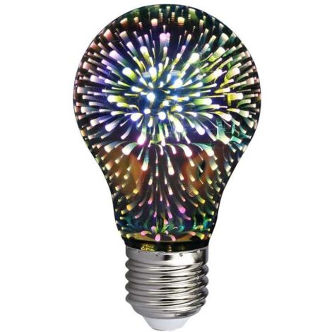 V-TAC VT-2203 3D-Effekt LED-Lampe 3W E27 A60 warmweiß 3000K verchromter Glasfaden - SKU 212704