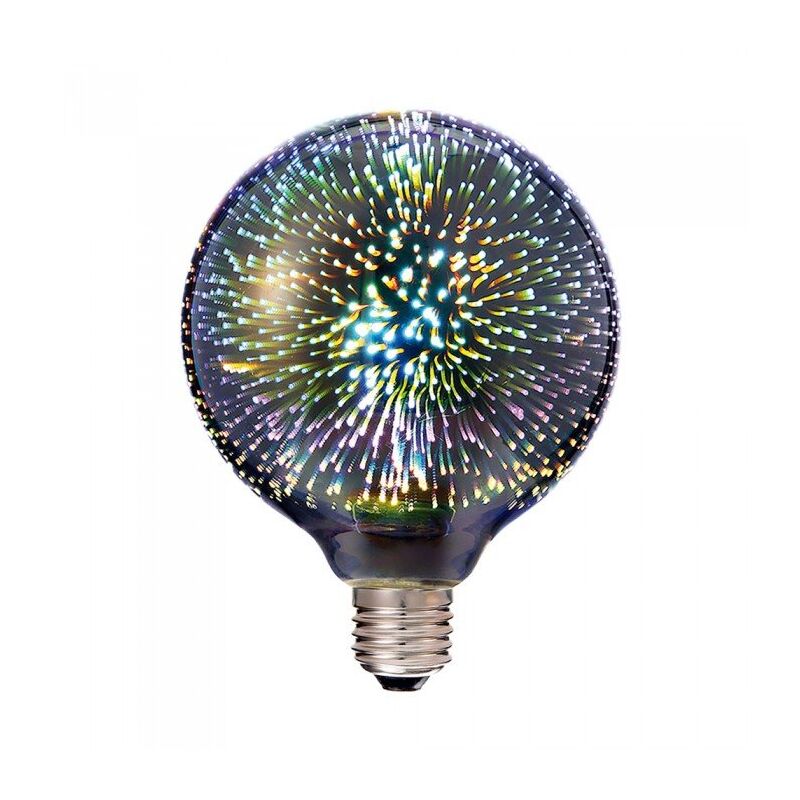 Lampada a Led E27 G125 Globo Filamento Effetto Speciale 3D In Vetro 3W 3000K SKU-2706