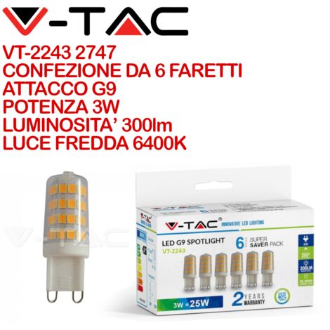 Lampo lighting G9LED4WBC lampada led attacco G9 4W 230V 3000K