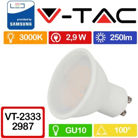 LAMPADA FARETTO LED GU10 5 WATT RESA 55 WATT BIANCO CALDO CON MONO LED 220V