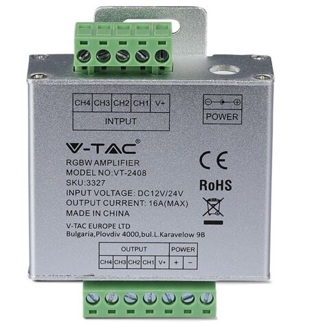 V-TAC VT-2408 RGB+W Verstärker Signal für LED Strip 12/24V - sku 3327