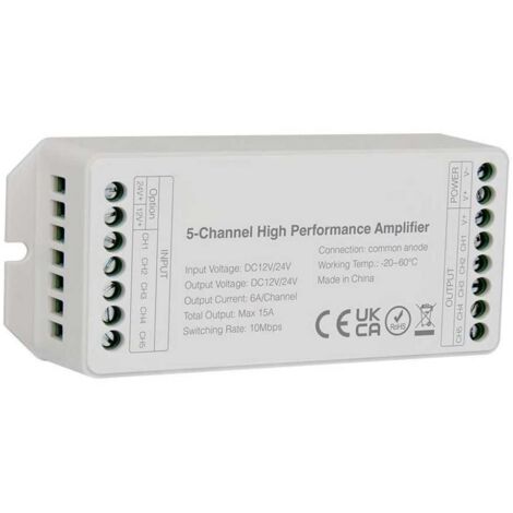 V-TAC VT-2435 Amplificatore per Strip LED 5 Canali RGB 12V - 24V sku 2914