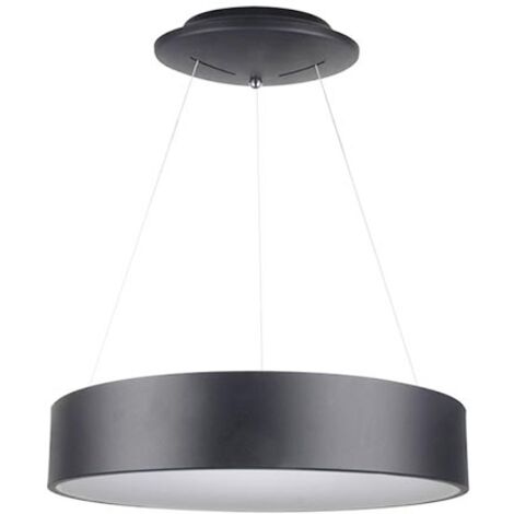 V-TAC VT-25-1-B lampadario led rotondo a sospensione 20W forma circolare anello sospeso luce bianco caldo 3000K dimmerabile nero - SKU 3993