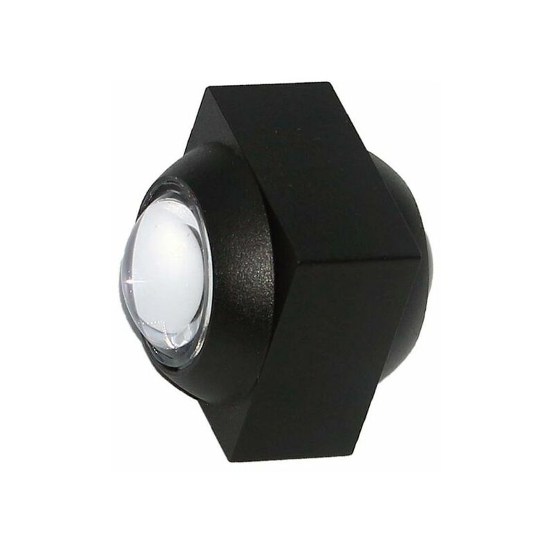 Image of VT-2503 Lampada applique led 2W da parete quadrata doppio fascio luminoso 3000K colore nero IP54 - sku 23028 - V-tac
