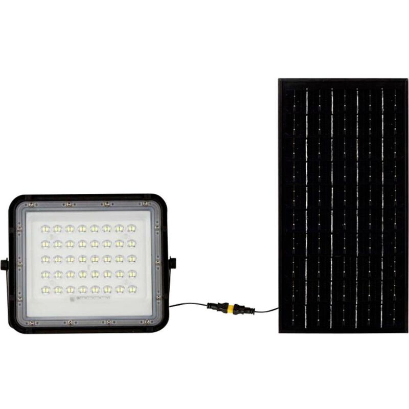 V-tac - VT-80W 7823 Projecteur d'éclairage led, Panneau solaire 10 w blanc froid noir