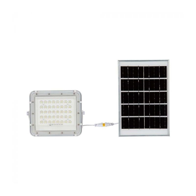 VT-40W 6W white led spotlight with solar panel and remote control led Floodlight with replaceable battery 4000K 3m Cable - 7840 - V-tac