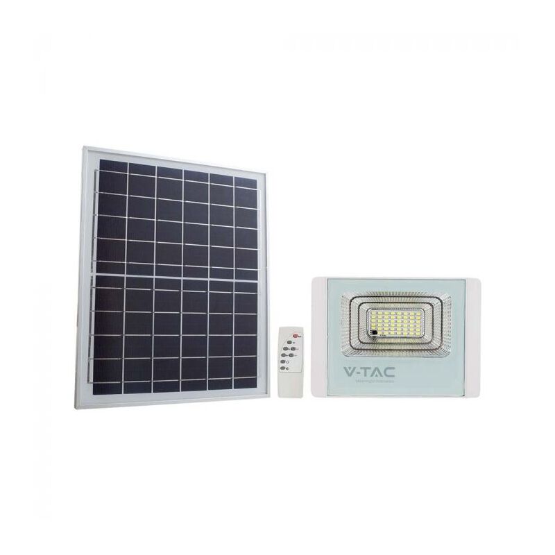 V-tac - Spot led à énergie solaire 16W avec panneau photovoltaïque batterie remplaçable 6400K IP65 - 10407