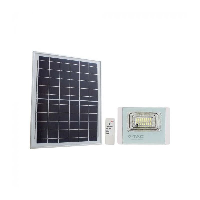 V-tac - Phare led 12W avec panneau solaire et télécommande, batterie remplaçable 4000K blanc - 23018