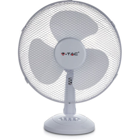 V-TAC VT-4012-3 40W 12 Tischventilator mit Knock-Down 3-Flügel Oszillationsfunktion weißer Körper IP20 - sku 7924