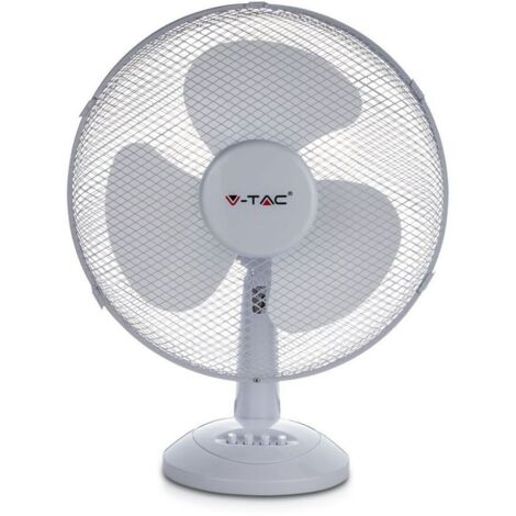 V-TAC VT-4012-3 VENTILATORE OSCILLANTE DA TAVOLO 40W A 3 PALE COLORE BIANCO - SKU 7924