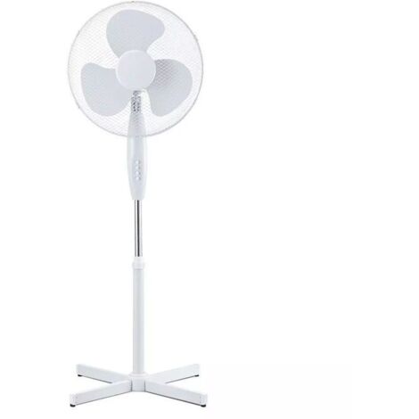 Ventilateur sur Pied Blanc 40W 3 Vitesses Oscilation