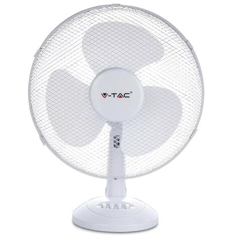 V-TAC VT-4017-3 VENTILATORE DA TAVOLO 40W 3 PALE IN PLASTICA COLORE BIANCO DIAMETRO 410MM - SKU 7925