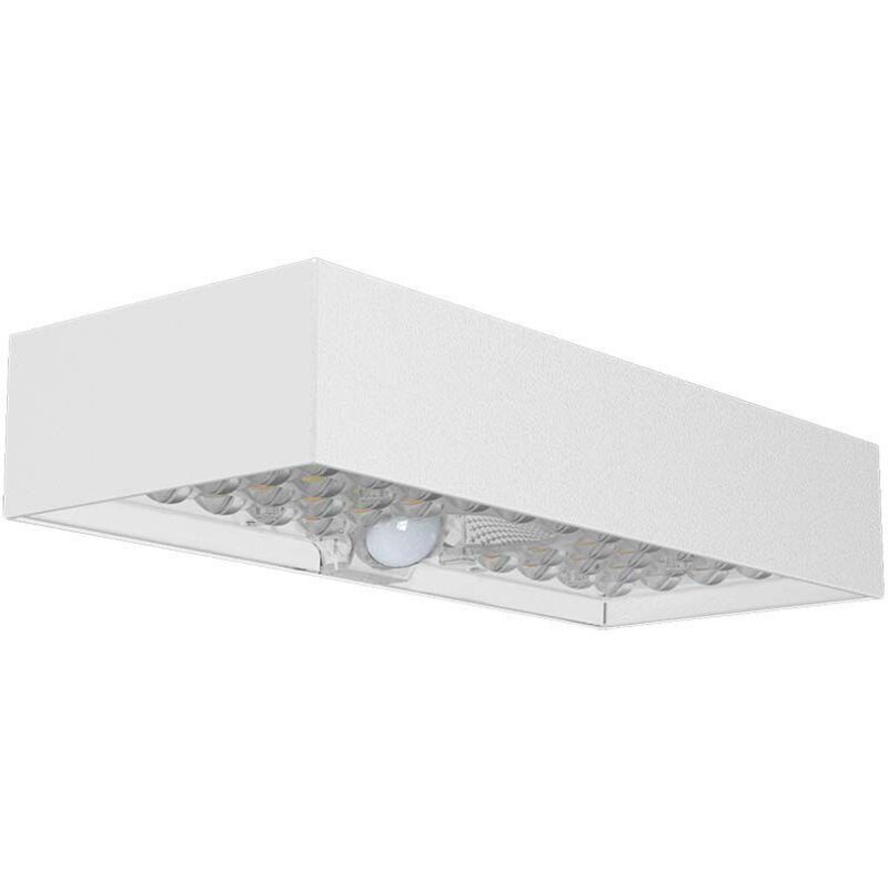 Lampe murale led 6W avec panneau solaire et capteur pir Couleur Blanc 4000K IP65