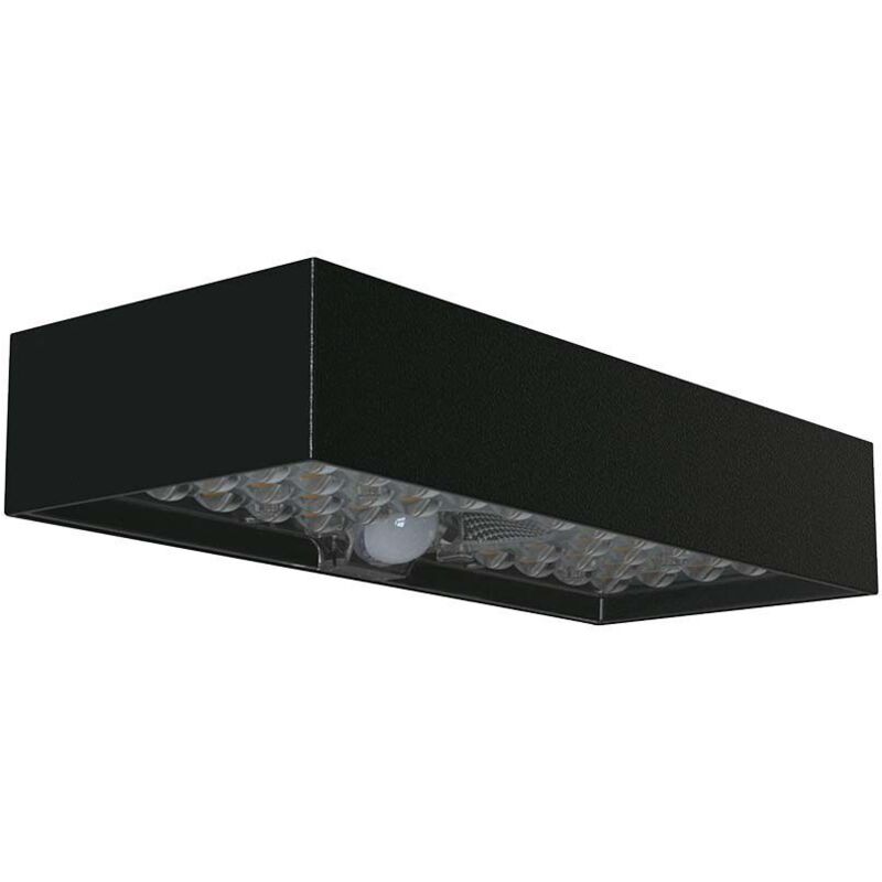 V-tac - 6w Led-wandleuchte Mit Solarpanel Und Pir-sensor, Schwarz, Naturweiß, Ip65