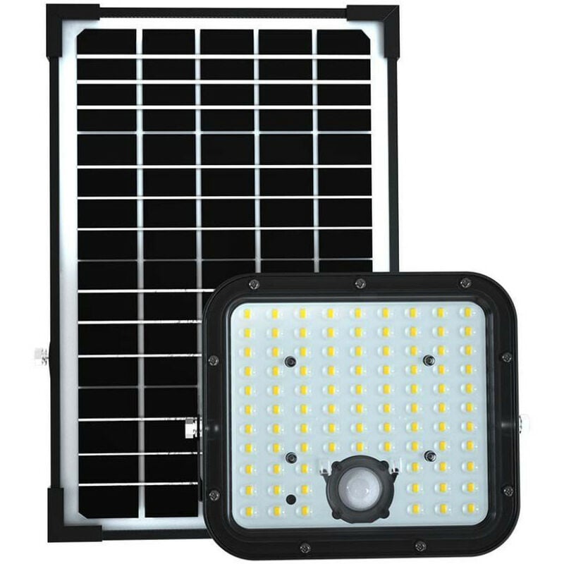 Image of 30W led solar floodlight lifepo battery 3. 7V black 4000K