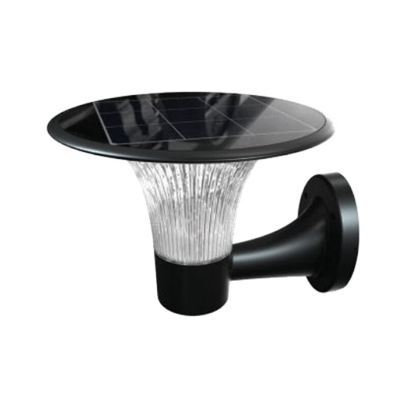 Lampe solaire murale à led 15W avec batterie LiFePO4 3.2V Noir Couleur cct : 6000K+4000K IP65