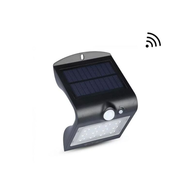 Applique Murale Extérieure led Solaire Avec Détecteur 1,5W IP65 Noire V-tac VT-767-2 - Blanc neutre - 4000K