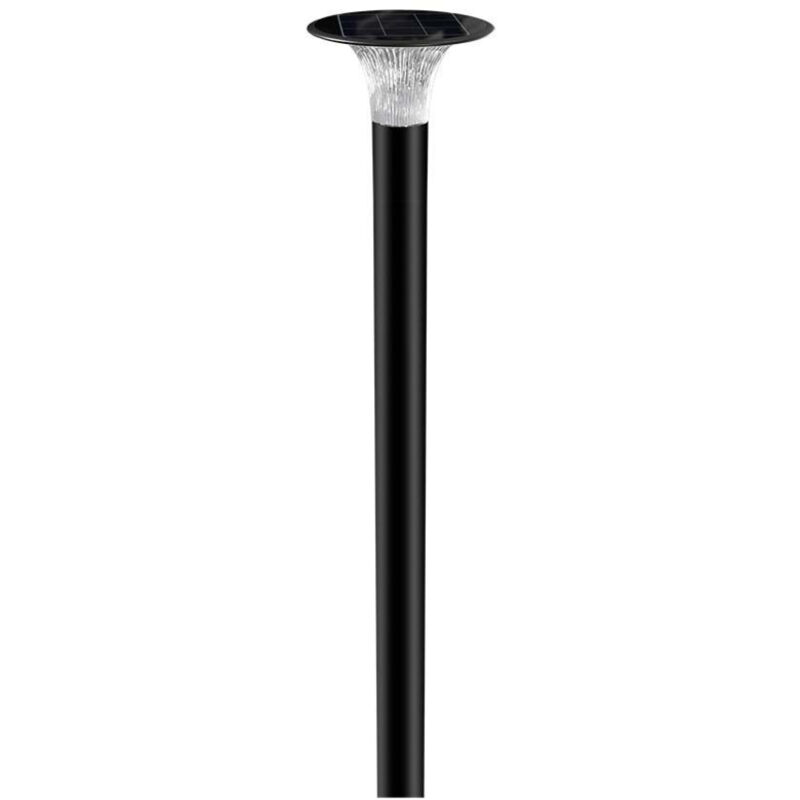 Lampadaire solaire led 15W avec mât et batterie LiFePO4 3.2V Noir Couleur cct : 6000K+4000K IP65