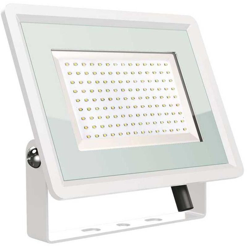 Spot led V-tac VT-49104 série f 100W smd 87LM/W 110° blanc naturel 4000K aluminium blanc mince IP65 - sku 6725