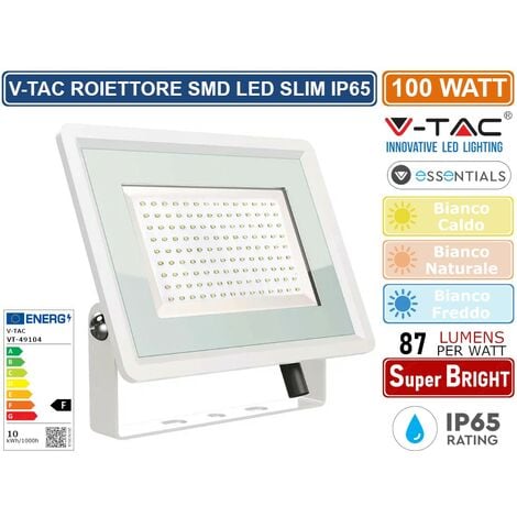 V-TAC VT-55100 Faro LED 1200lm alimentato a pannello solare 12W  fotovoltaico batteria con Telecomando luce bianco naturale 4000k sku 6967