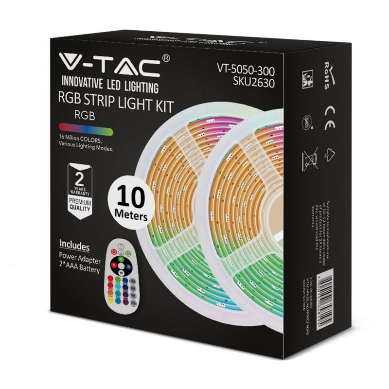 LED-Leuchtband - Bausätze - eu - Stecker - IP20 - rgb - 2x5m Rolle